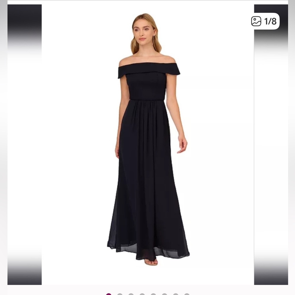 Adrianna Papell Strapless Navy Gown